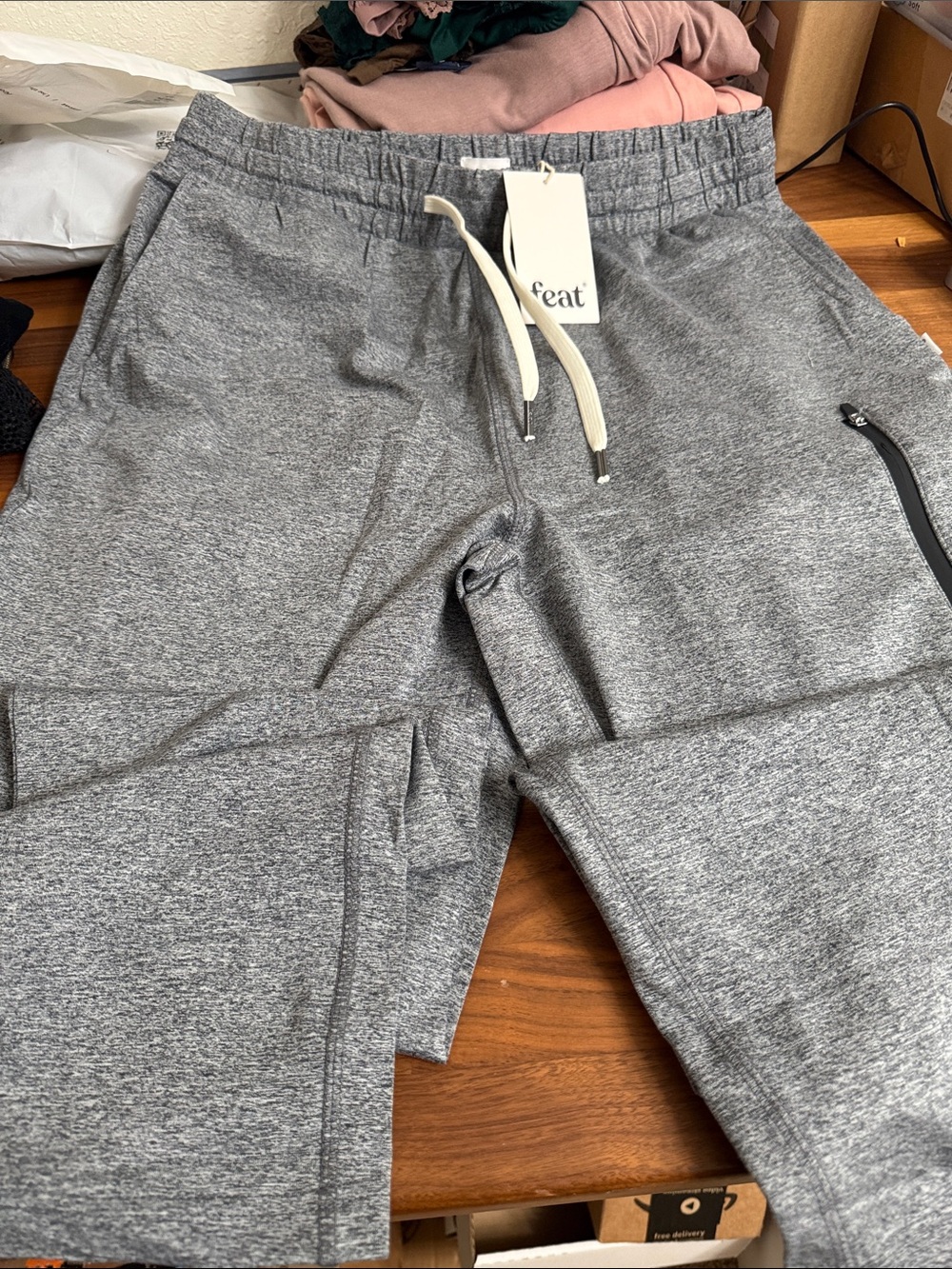 Feat Rome Men's Heather Gray Performance Joggers